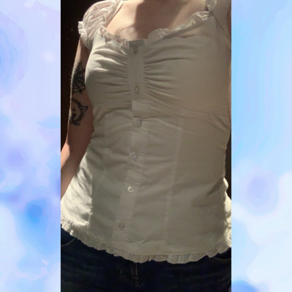 Hollister Poplin Ruffle blouse